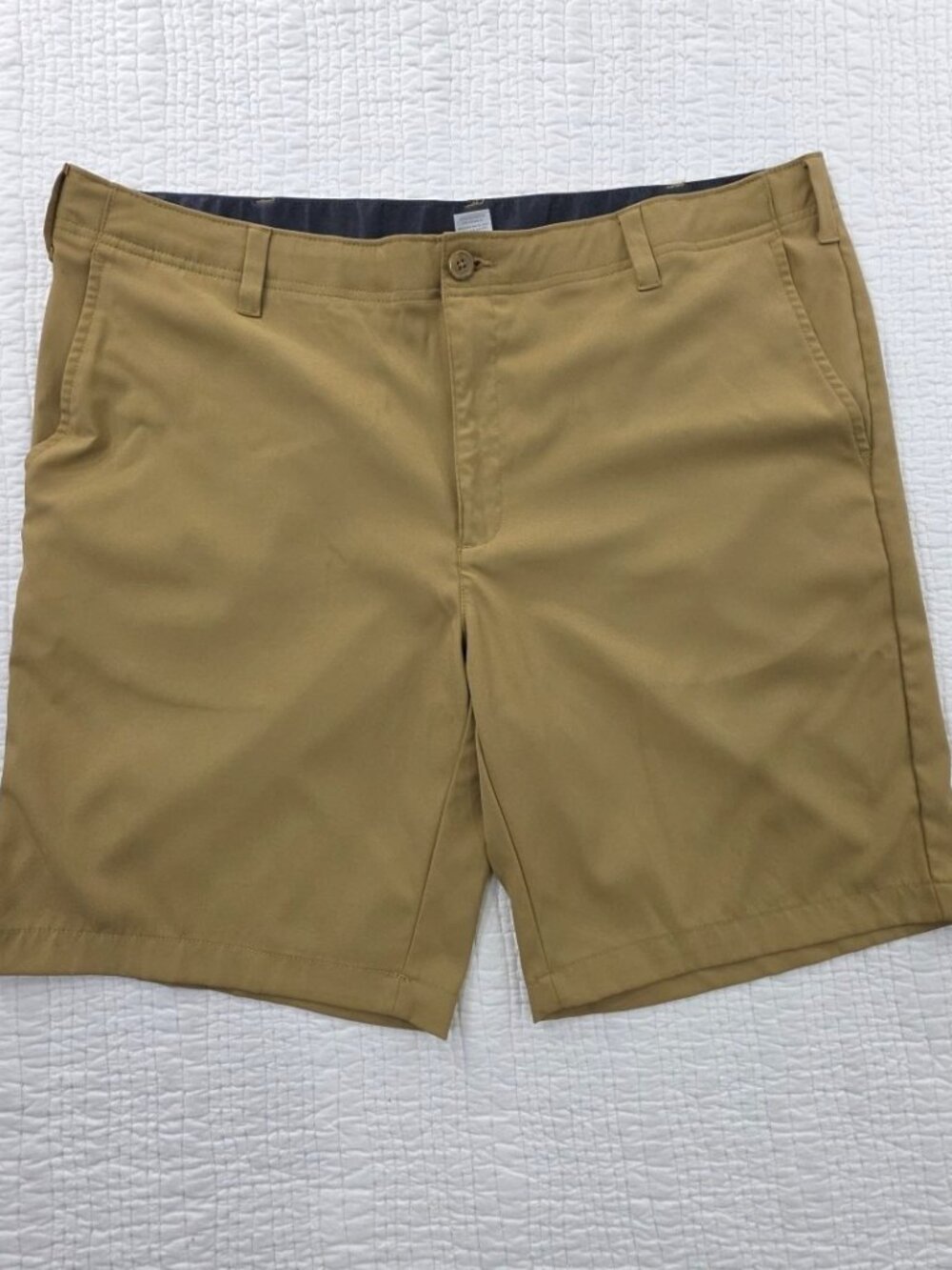 BCG Mens Golf Shorts Size 40W Khaki 9" Inseam Slash Pockets Pickleball Tennis